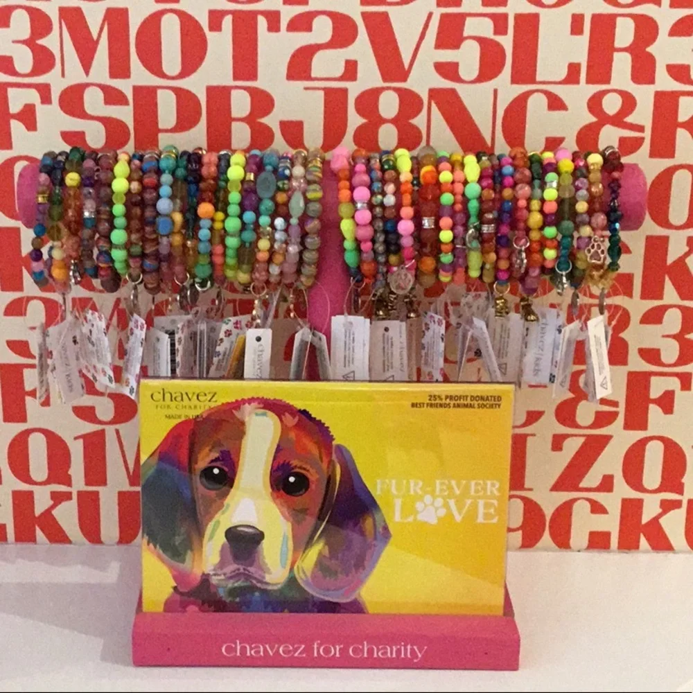 Chavez for Charity Gold Dog Charm Bracelet, NWT